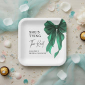 緑の弓のウェディングシャワー 彼女は結婚する ペーパープレート