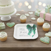 緑の弓のウェディングシャワー 彼女は結婚する ペーパープレート