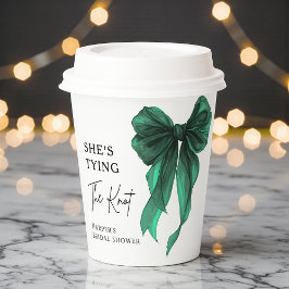 緑の弓のウェディングシャワー 彼女は結婚する 紙コップ