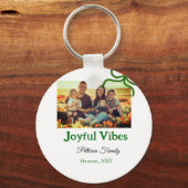 緑の弓の喜ぶビベス家族の写真名を追加 キーホルダー (裏面)