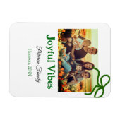 緑の弓の喜ぶビベス家族の写真名を追加 マグネット (横)