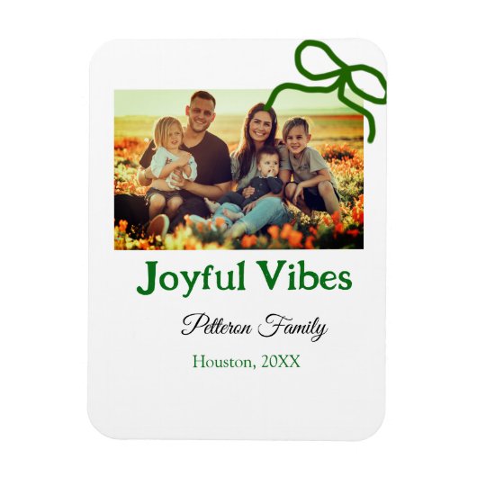 緑の弓の喜ぶビベス家族の写真名を追加 マグネット (縦)