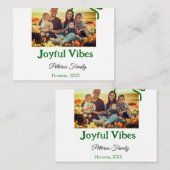 緑の弓の楽しい雰囲気 ファミリー写真の名前を追加 ノートカード (正面/裏面)