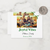 緑の弓の楽しい雰囲気 ファミリー写真の名前を追加 ノートカード (正面/裏面インサイチュ)