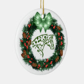 緑の弓赤い及び緑のAPPALOOSA セラミックオーナメント (右)