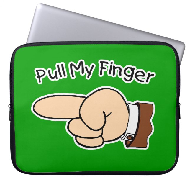 緑の引き私の指の電子工学のバッグか袖 ラップトップスリーブ (正面)