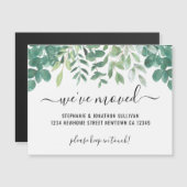 緑の引っ越しました発表カード マグネット招待状 (正面/裏面)