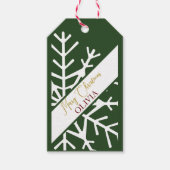 緑の彫刻クリスマスオーナメント ギフトタグ (正面)