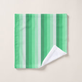 緑の影のストライプ バスタオルセット (ウォッシュタオル)