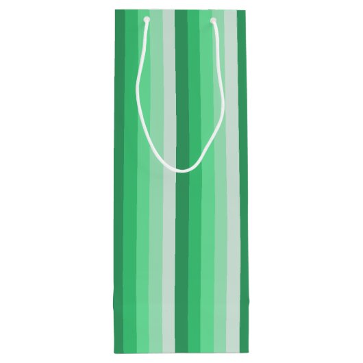 緑の影のストライプ ワインギフトバッグ (裏面)