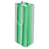 緑の影のストライプ ワインギフトバッグ (正面アングル)