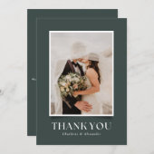 緑の影の効果写真結婚のサンキューカード 招待状 (正面/裏面)