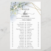 緑の彼女はむしろブライダルシャワーのゲームフライヤー チラシ (正面)