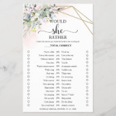 緑の彼女はむしろブライダルシャワーのゲームフライヤー チラシ (正面)