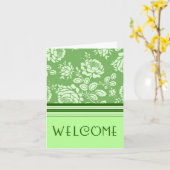 緑の従業員がチームカードへようこそ カード (黄色い花)