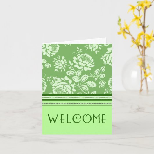緑の従業員がチームカードへようこそ カード (黄色い花)