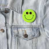 緑の微笑のEmojiは直面します 缶バッジ (インサイチュ)