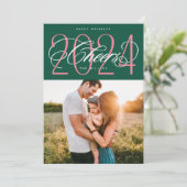 緑の応援から2024クリスマスホリデーフォトカード シーズンカード (スタンド正面)