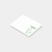 緑の怒ったTレックス恐竜 ポストイット (アングル)