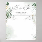 緑の性別が少年または少女のグラフを明らかにする ポスター (正面)