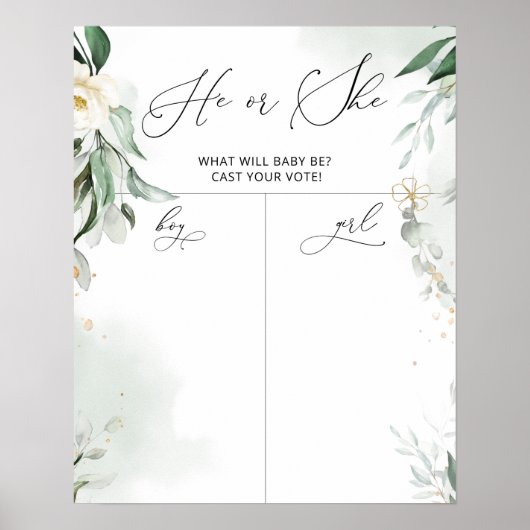 緑の性別が少年または少女のグラフを明らかにする ポスター (正面)