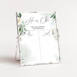 緑の性別が少年または少女のグラフを明らかにする ポスター