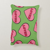 緑の恋人ハート柄 アクセントクッション (裏面(縦))