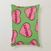 緑の恋人ハート柄 アクセントクッション (正面(垂直))