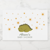 緑の恐竜のキラキラ星ミニ男女兼用ー スパークリングワインラベル (シングルラベル)