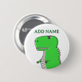 緑の恐竜のスケッチボタン 缶バッジ (正面&裏面)