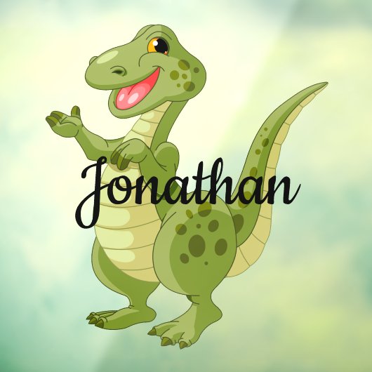 緑の恐竜のデザインウィンドウの固定 ウィンドウサイン (シート3)