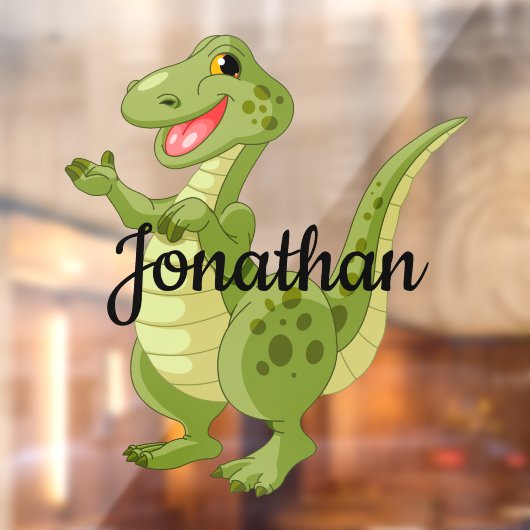 緑の恐竜のデザインウィンドウの固定 ウィンドウサイン (シート2)