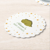 緑の恐竜のトゥインクルスターベビーシャワーパーティー ペーパーコースター (アングル)