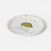 緑の恐竜のトゥインクルスターベビーシャワーパーティー ペーパープレート (アングル)