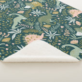 緑の恐竜のパターン シェルパブランケット (3/4)