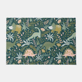 緑の恐竜のパターン ドアマット (正面)