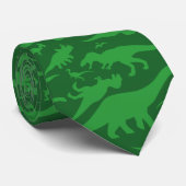 緑の恐竜のパターン ネクタイ (ロール)