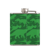 緑の恐竜のパターン フラスク (裏面)