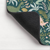 緑の恐竜のパターン マウスパッド (コーナー)