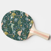 緑の恐竜のパターン 卓球ラケット (横)