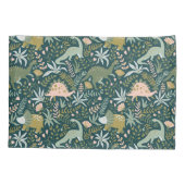 緑の恐竜のパターン 枕カバー (裏面-左)