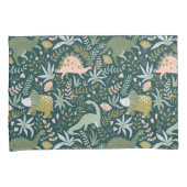 緑の恐竜のパターン 枕カバー (正面右)