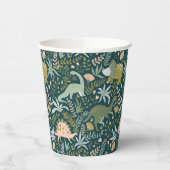 緑の恐竜のパターン 紙コップ (左)