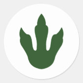 緑の恐竜のプリントラウンドスティッカー ラウンドシール (正面)