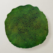 緑の恐竜の丸い枕を隠す ラウンドクッション (裏面)
