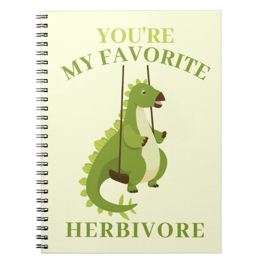緑の恐竜の子供学校バレンタインギフト ノートブック (正面)