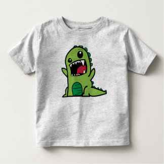 緑の恐竜の幼児用ドレス トドラーTシャツ