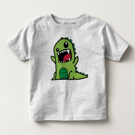 緑の恐竜の幼児用ドレス トドラーTシャツ (正面)