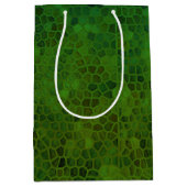 緑の恐竜の皮のギフトバッグ ミディアムペーパーバッグ (正面)