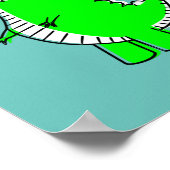 緑の恐竜の絵 ポスター (角)